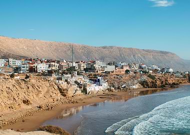 Sunlit Coastal Cliffs