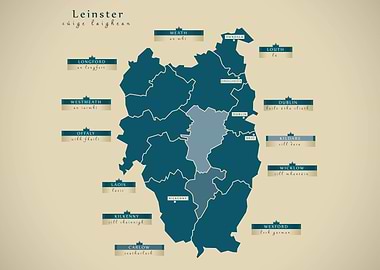 Leinster Ireland map