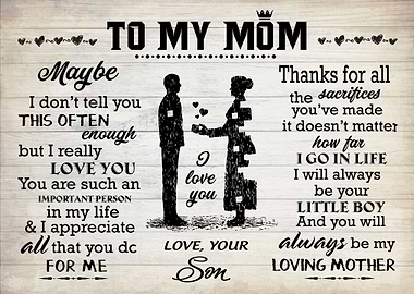 To My Mom Gift For Mom
