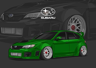 subaru impreza wrx green
