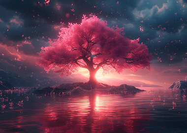 Cherry Blossom Sunrise art