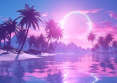 Luminous Synthwave Tropics