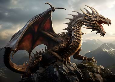 Bronze Dragon On Mountain