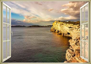 Window view sea open calm
