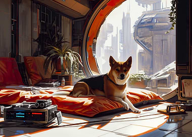 Loyal futuristic puppy