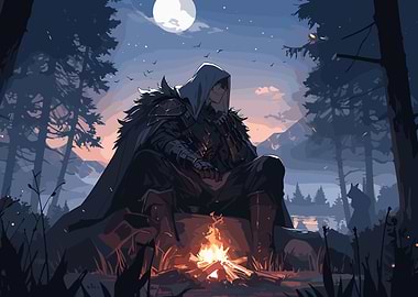 Fantasy Bonfire Knight