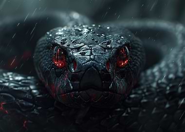 Red Eyed Black Cobra