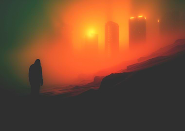 Neo Noir City Skyline