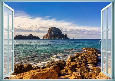Window view sea landscape