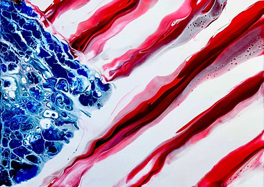 USA Distressed Fluid Flag