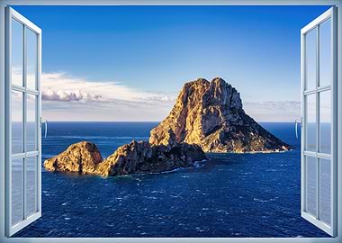 Window view sea landscape