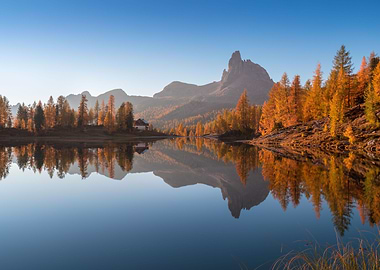 Lake Federa in Dolomites