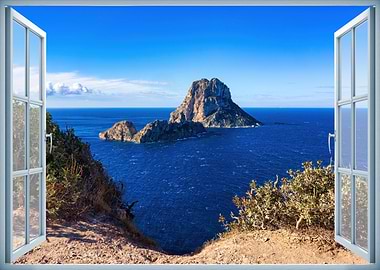 Window view sea landscape