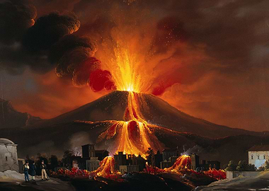 Eruption of a volcano