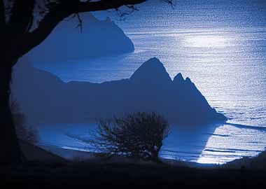 Blue hour at Three Cliffs
