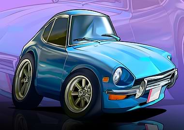 Blue Datsun 240Z Fairlady