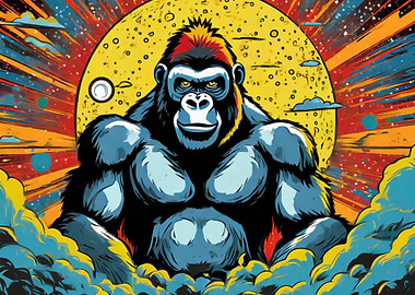 Abstract Gorilla Portrait