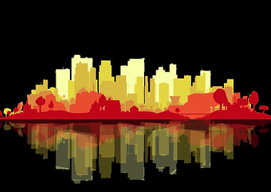 Bright City At Night