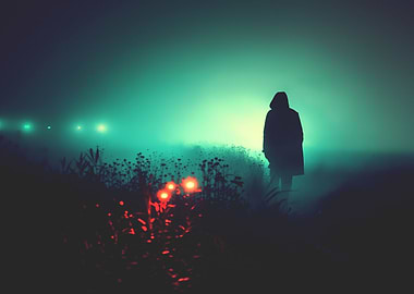 Foggy Countryside Night