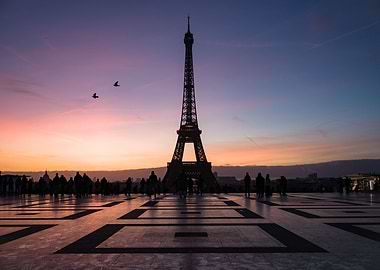 Eiffel tower at sunset