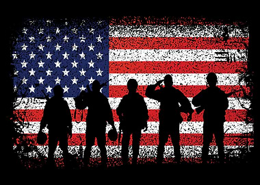 USA FLAG SOLDIERS