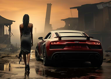 Audi R8 and girl