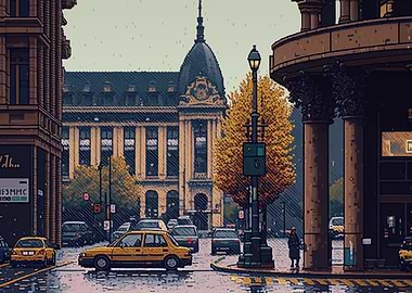 Stuttgart City Pixel Art