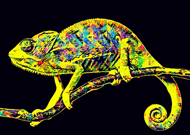 Chameleon pop art