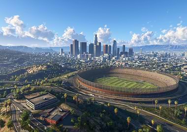 Stadium in a huge City