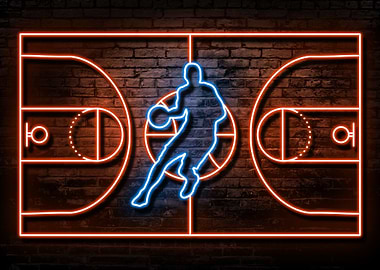 FIELD BASKETBALL NEON ART