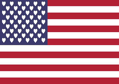 America Flag Hearts