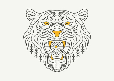 Wild Tiger and Wild Nature