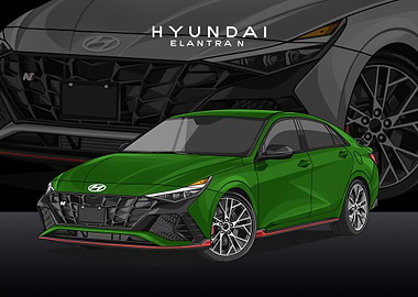 hyundai elantra n green