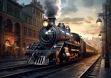 Steampunk Railroad Train