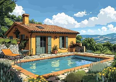 Rustic House with pool