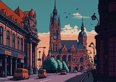 Leipzig City Pixel Art