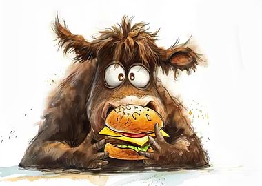 Cow with Hamburger