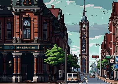 Hanover City Pixel Art
