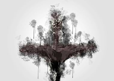 Hibiscus black and white