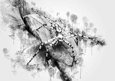 Spider back and white