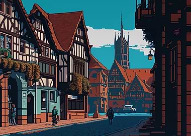 Nuremberg City Pixel Art