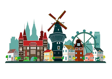 Amsterdam City Skyline