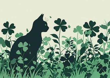 Cat Clover St Patricks Day