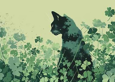 Cat St Patricks Day Clover