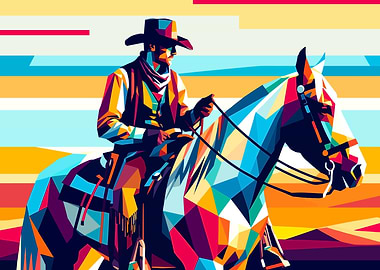 cowboy riding horse wpap