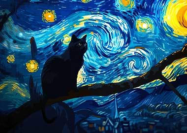 starry night cat