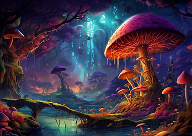 Psychedelic Mushroom Trees