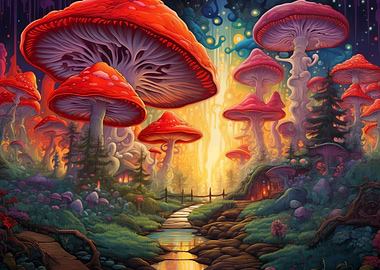 Psychedelic Mushroom Trees