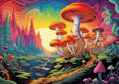 Psychedelic Mushroom Trees