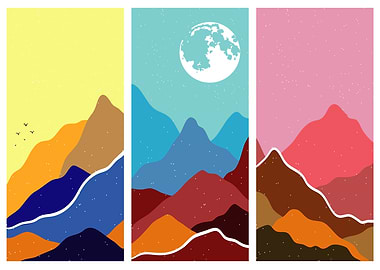 Abstract japanese mountain